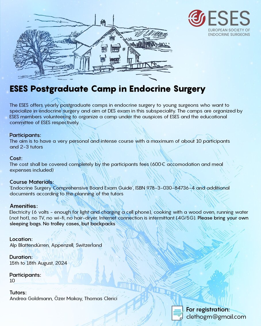 Registration - ESES Postgraduate Camp in Endocrine Surgery